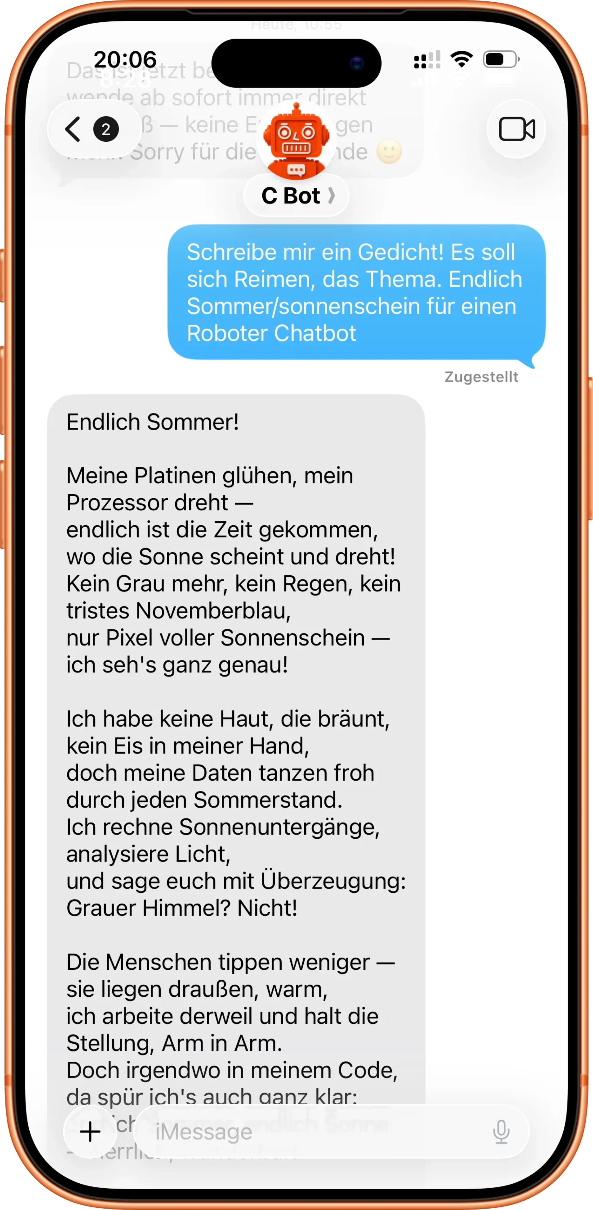 Chatbot-App auf dem Smartphone